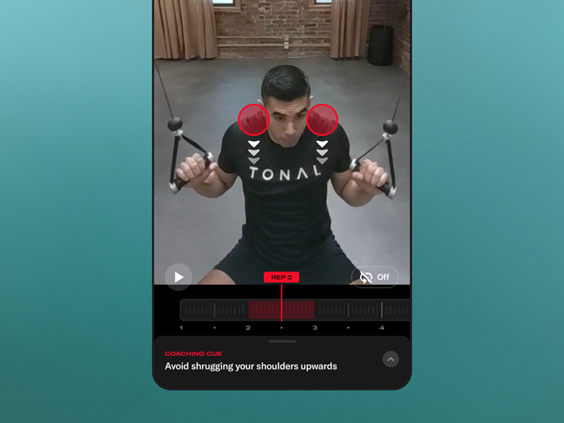 UI showing post-workout insights over user video