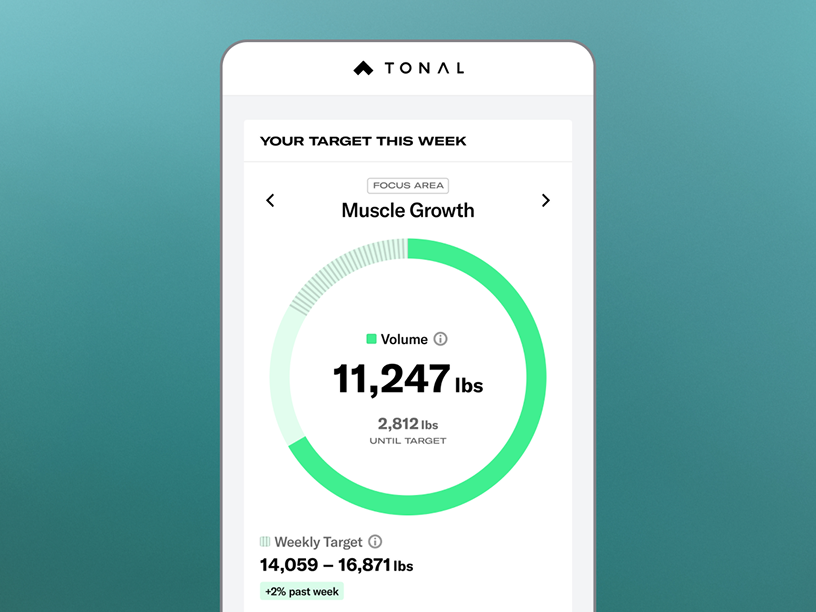 UI showing muscle growth progress