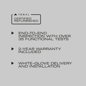 Certified refurbished product details on a gray background